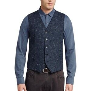 New! Joseph Abboud Black Label Wool Cashmere Sweater Knit Button Down Vest